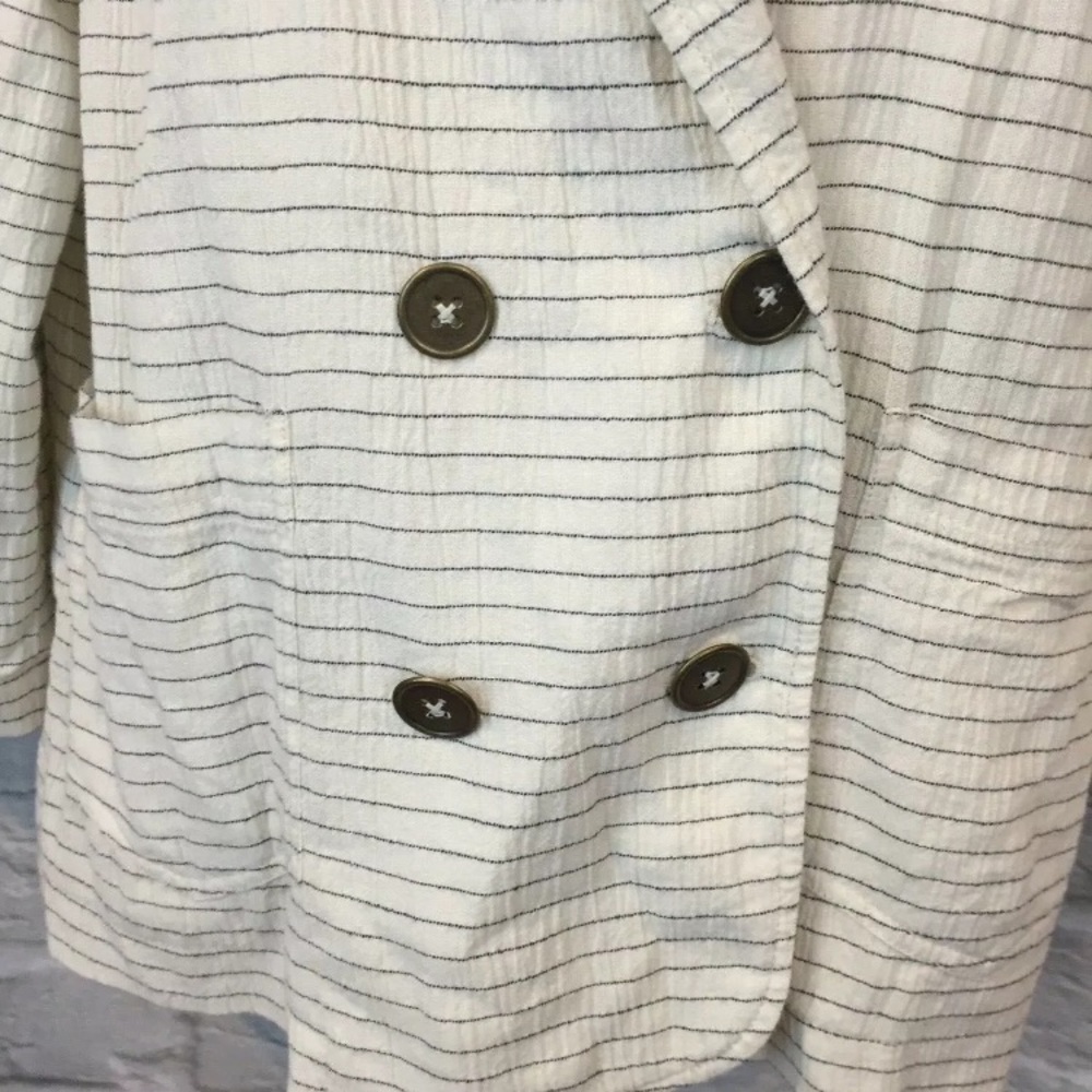 Cartonnier Anthro Pinstripe BLK/WHT Blazer Jacket - Picture 5 of 8